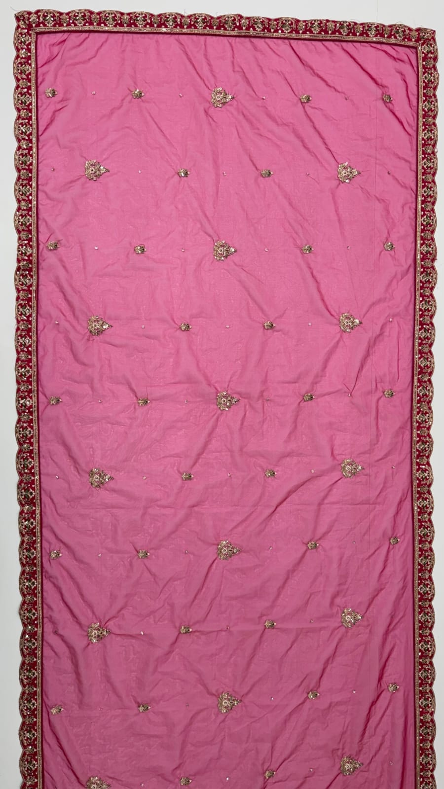 Pink Pure Premium Silk Heavy Beads &amp; Motif Dori Embroidery Zari Sequins Hand Work Bridal Lehenga Choli