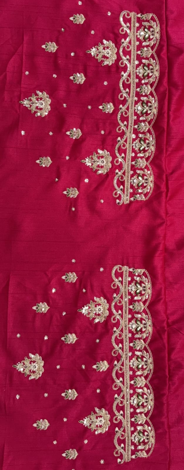 Pink Pure Premium Silk Heavy Beads &amp; Motif Dori Embroidery Zari Sequins Hand Work Bridal Lehenga Choli