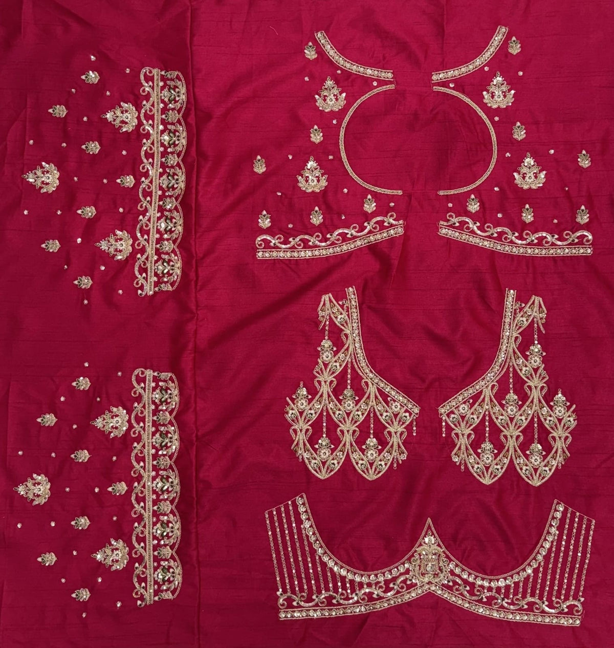 Pink Pure Premium Silk Heavy Beads &amp; Motif Dori Embroidery Zari Sequins Hand Work Bridal Lehenga Choli