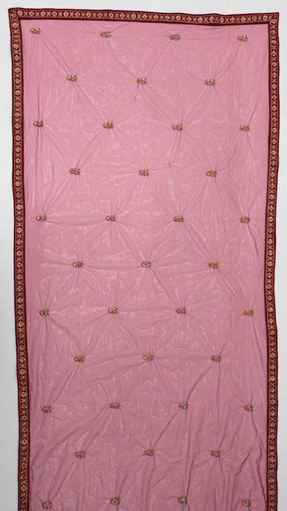 Red Pure Premium Silk Heavy Beads &amp; Motif Dori Embroidery Zari Sequins Hand Work Bridal Lehenga Choli