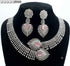 Pink American Diamond Necklace Jewellery Set