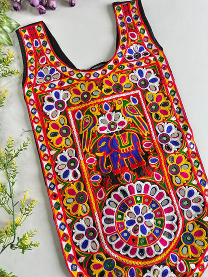 Multi Pure Megic Cotton Halter Neck Style Real Shell Work Navratri Blouse