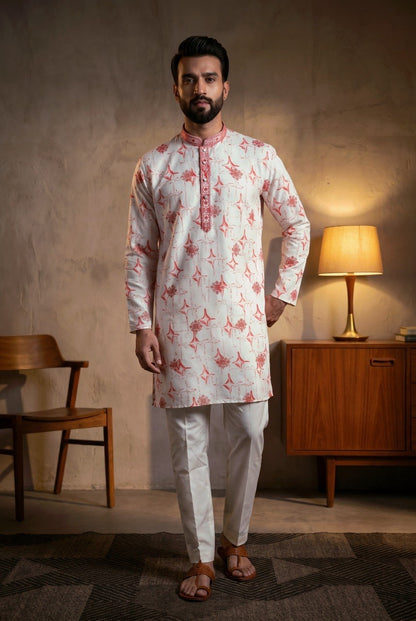 Pink Pure Star Silk Heavy Embroidery Sequins Work Kurta Pajama