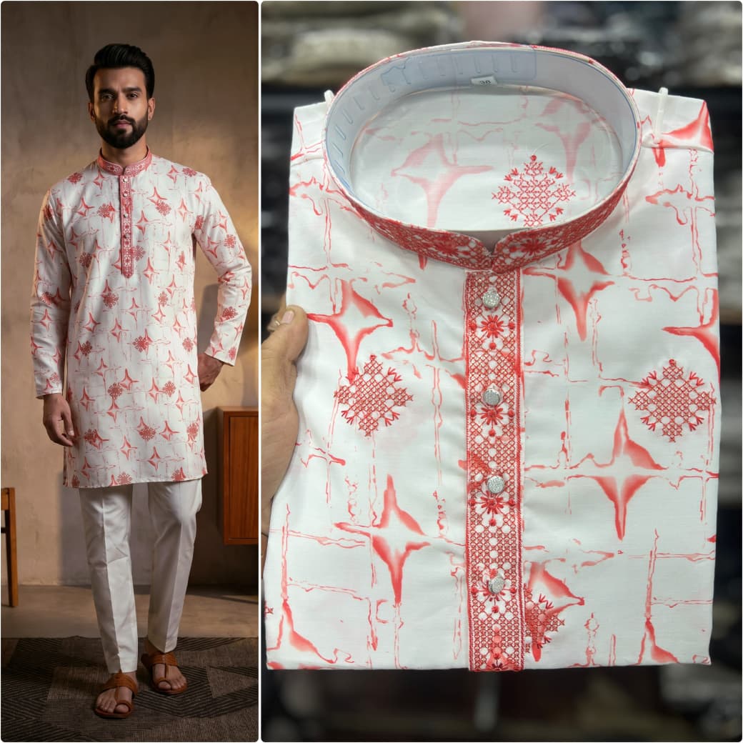 Pink Pure Star Silk Heavy Embroidery Sequins Work Kurta Pajama