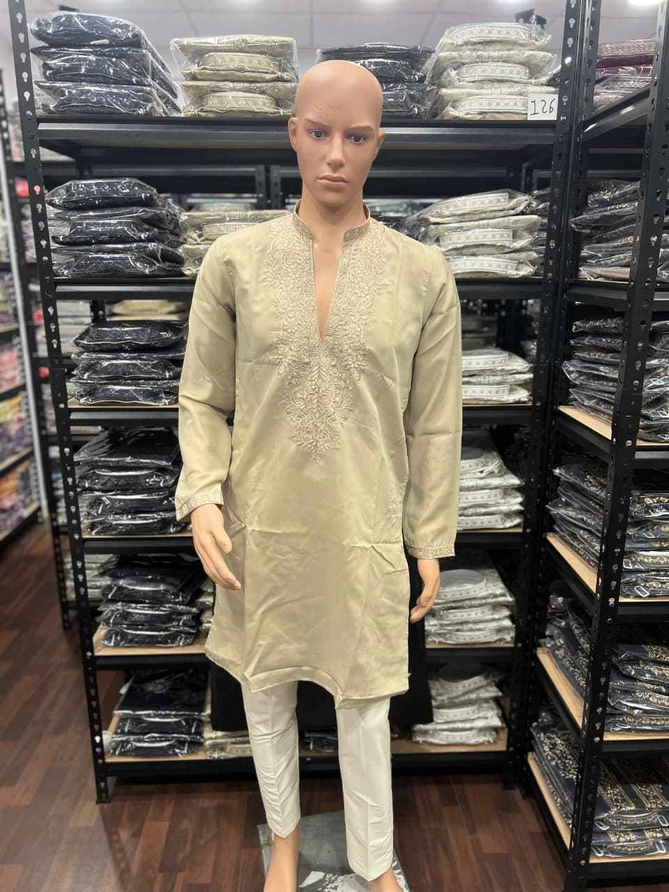 Brown Pure Star Silk Heavy Embroidery Sequins Work Kurta Pajama
