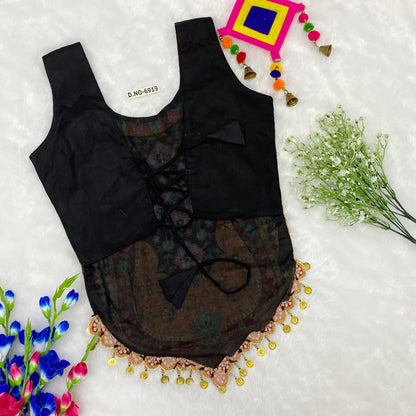 Black Pure Cotton Heavy Stitching Premium Padding Work Navratri Top Style Blouse