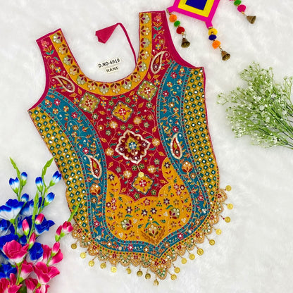Rani Pure Cotton Heavy Stitching Premium Padding Work Navratri Top Style Blouse