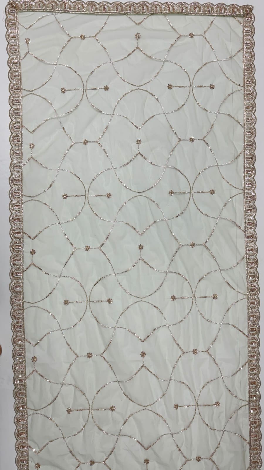 Pista Pure Heavy Net Motif Handwork Zari Sequins Work Bridal Lehenga Choli