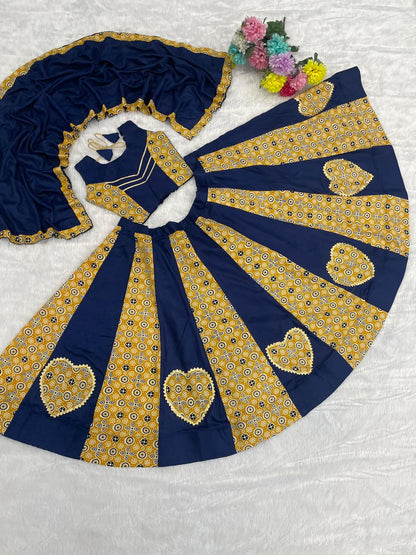 Navy Pure Roman Cotton Silk Ajrakh Print Kid&