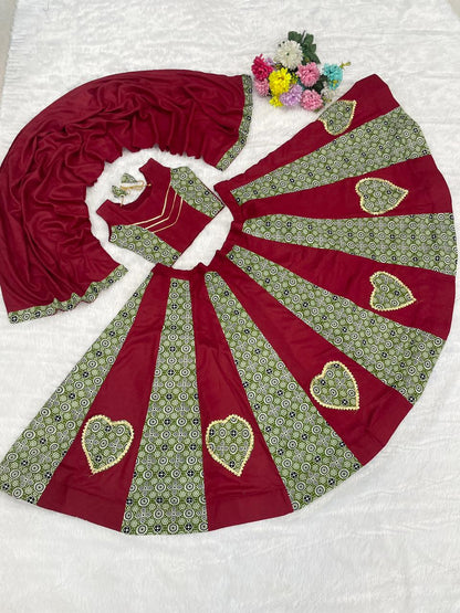 Maroon Pure Roman Cotton Silk Ajrakh Print Kid&