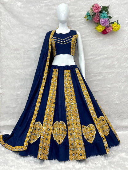 Navy Pure Roman Cotton Silk Ajrakh Print Kid&