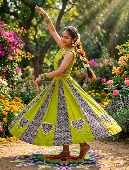 Parrot Pure Roman Cotton Silk Ajrakh Print Kid&