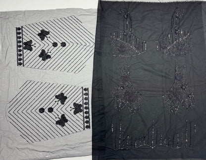Black Pure Heavy Net Motif Handwork Zari Sequins Work Bridal Lehenga Choli