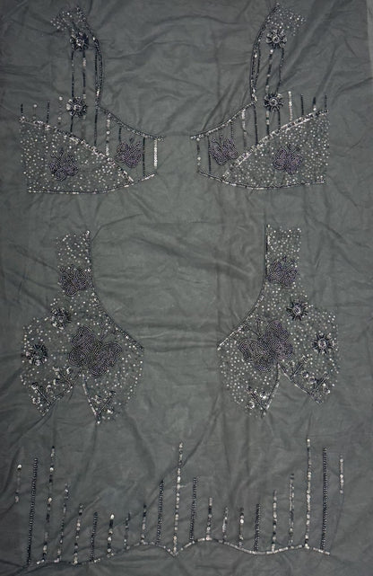 Black Pure Heavy Net Motif Handwork Zari Sequins Work Bridal Lehenga Choli