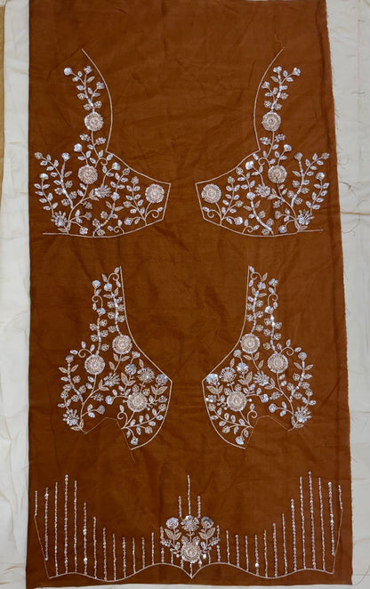 Gold Pure Heavy Net Motif Handwork Zari Sequins Work Bridal Lehenga Choli