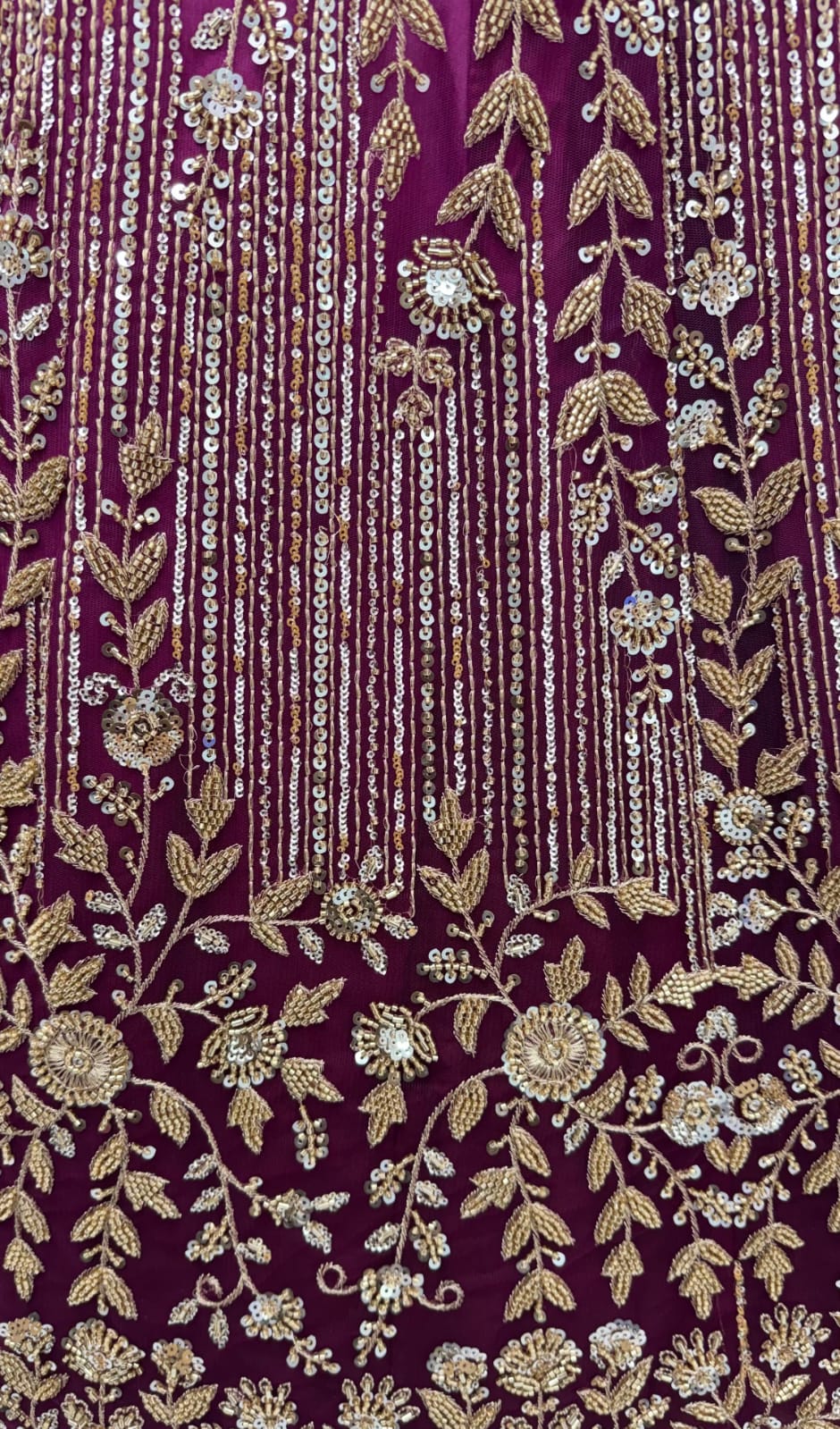 Pink Pure Heavy Net Motif Handwork Zari Sequins Work Bridal Lehenga Choli