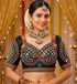 Black Pure Heavy Italian Soft Silk Beads Thread Real Mirror Work Navratri Blouse