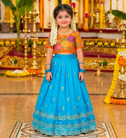 Sky Pure Viscose Tissue Rainbow Work Embroidery Kid&