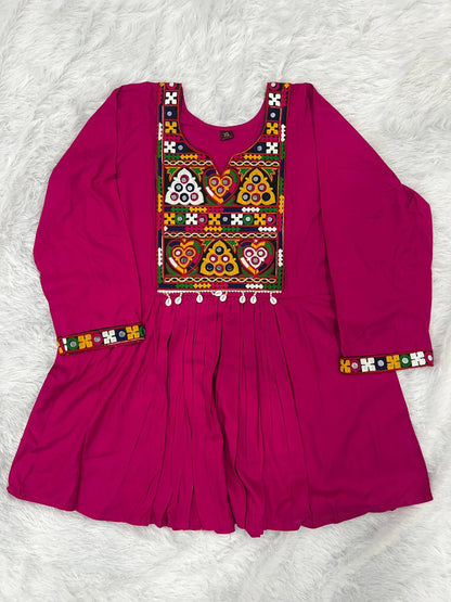 Rani Pure Heavy Reyon Cotton with Embroidery Mirror Work Navratri Top