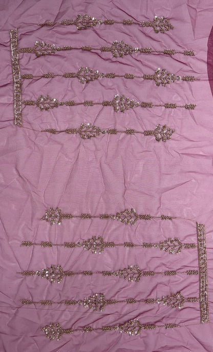 Pink Pure Heavy Net Motif Handwork Zari Sequins Work Bridal Lehenga Choli