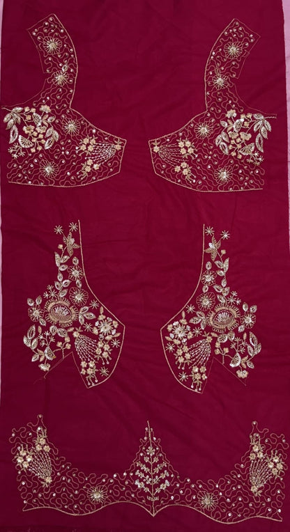 Pink Pure Heavy Net Motif Handwork Zari Sequins Work Bridal Lehenga Choli