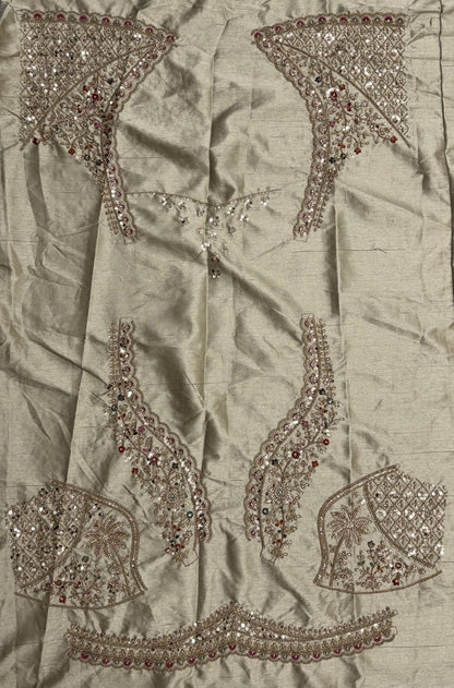 Gold Pure Soft Gadhwal Silk Heavy Embroidery Work Bridal Lehenga Choli