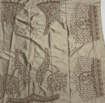 Gold Pure Soft Gadhwal Silk Heavy Embroidery Work Bridal Lehenga Choli