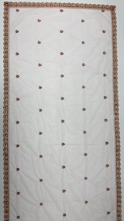 Peach Pure Heavy Net Motif Handwork Zari Sequins Work Bridal Lehenga Choli