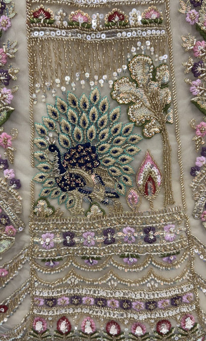 Chiku Pure Heavy Net Motif Handwork Zari Sequins Work Bridal Lehenga Choli