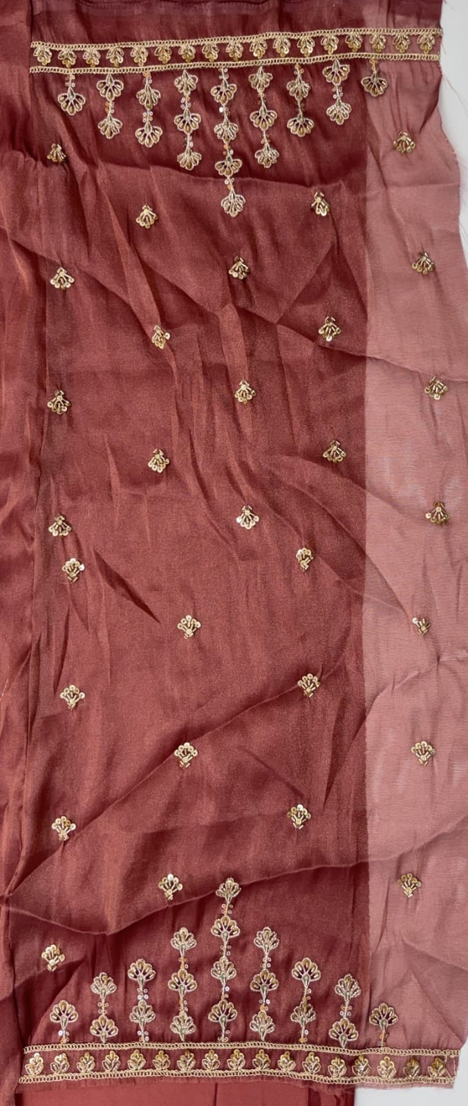 Beige Pink Pure Chandnia Silk Handwork Motif Crystal Beads Multi Thread Dori Sequins Work Bridal Lehenga Choli