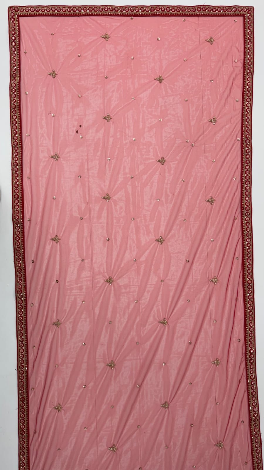 Red Pure Gadhwal Silk Peacock Pattern Handwork Motif Sequins Work Bridal Lehenga Choli