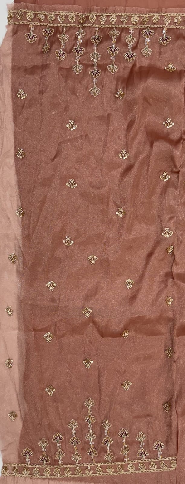 Pink Pure Chandnia Silk Handwork Motif Peacock Pattern Crystal Beads Multi Thread Dori &amp; Sequins Work Bridal Lehenga Choli