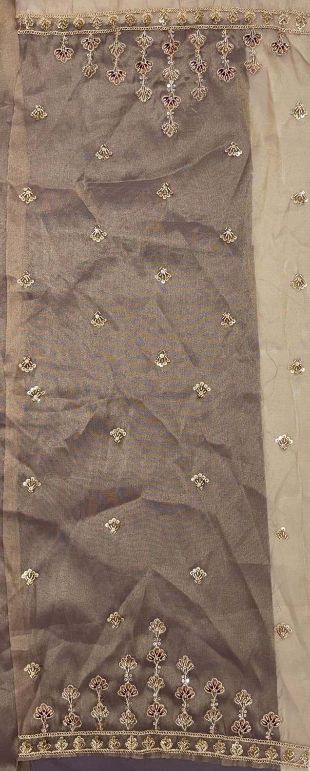 Cadet Pure Chandnia Silk Handwork Motif Peacock Pattern Crystal Beads Multi Thread Dori &amp; Sequins Work Bridal Lehenga Choli