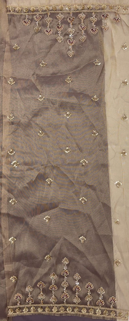 Cadet Pure Chandnia Silk Handwork Motif Peacock Pattern Crystal Beads Multi Thread Dori &amp; Sequins Work Bridal Lehenga Choli