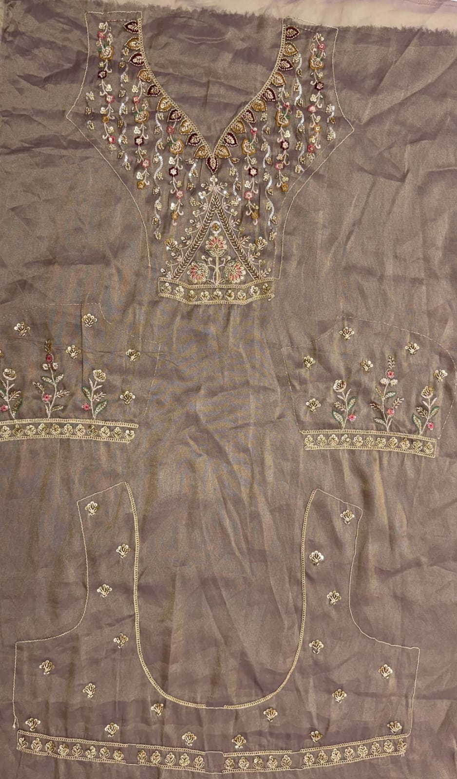 Cadet Pure Chandnia Silk Handwork Motif Peacock Pattern Crystal Beads Multi Thread Dori &amp; Sequins Work Bridal Lehenga Choli