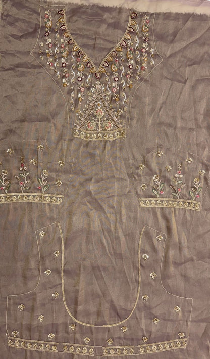 Cadet Pure Chandnia Silk Handwork Motif Peacock Pattern Crystal Beads Multi Thread Dori &amp; Sequins Work Bridal Lehenga Choli