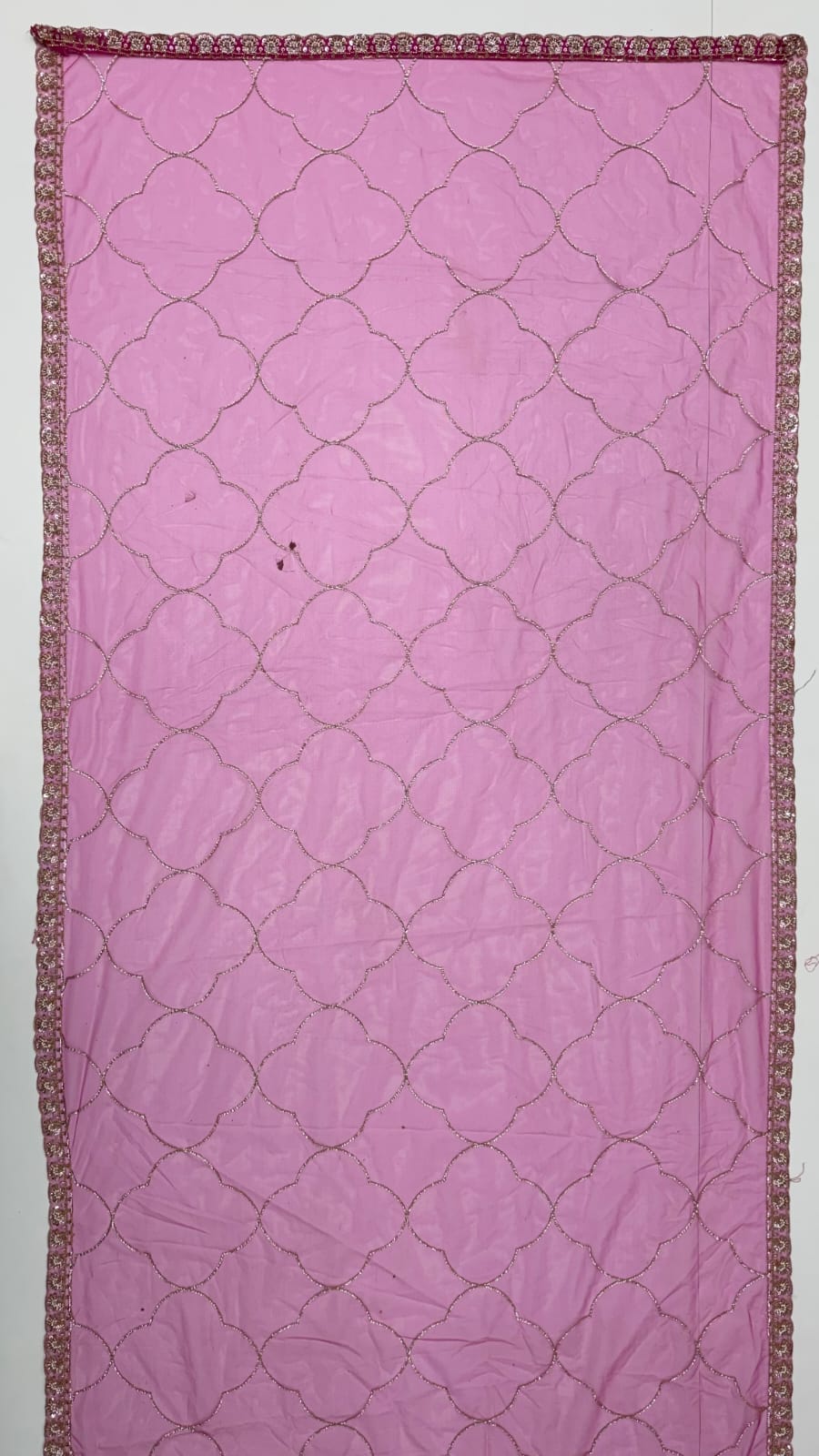 Rani Pink Pure Banarasi Silk Khatali Heavy Diamond Motif Crystal Beads Sequins Work Bridal Lehenga Choli