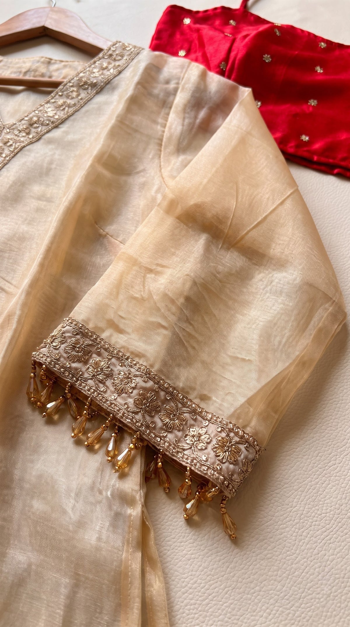 Golden Pure Soft Tissue Embroidery Coding Sequins Patch Work Salwar Suit