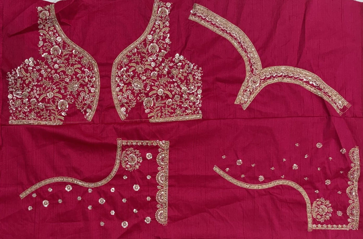 Rani Pure Soft Gadhwal Silk Heavy Embroidery Work Bridal Lehenga Choli
