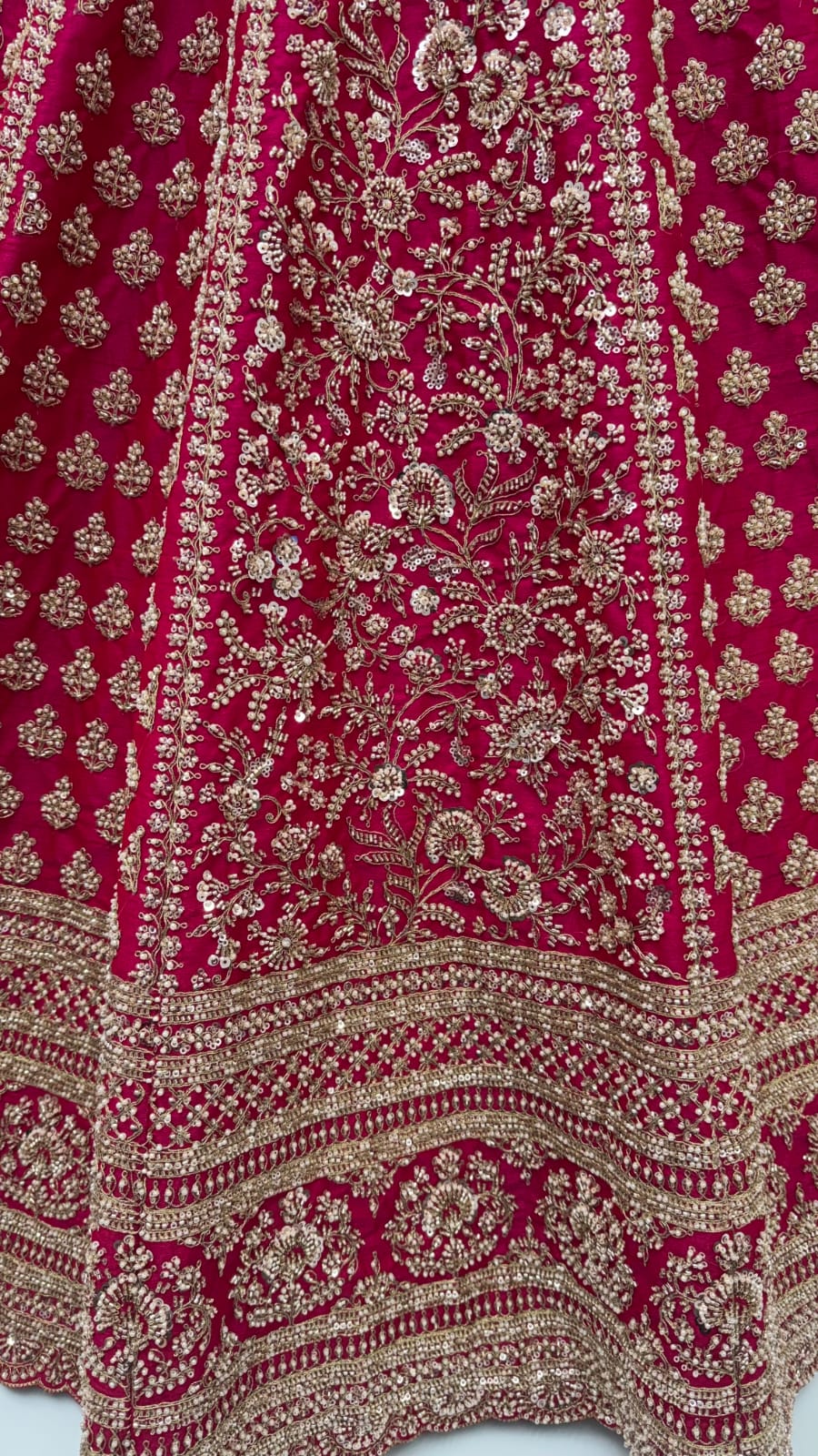 Rani Pure Soft Gadhwal Silk Heavy Embroidery Work Bridal Lehenga Choli