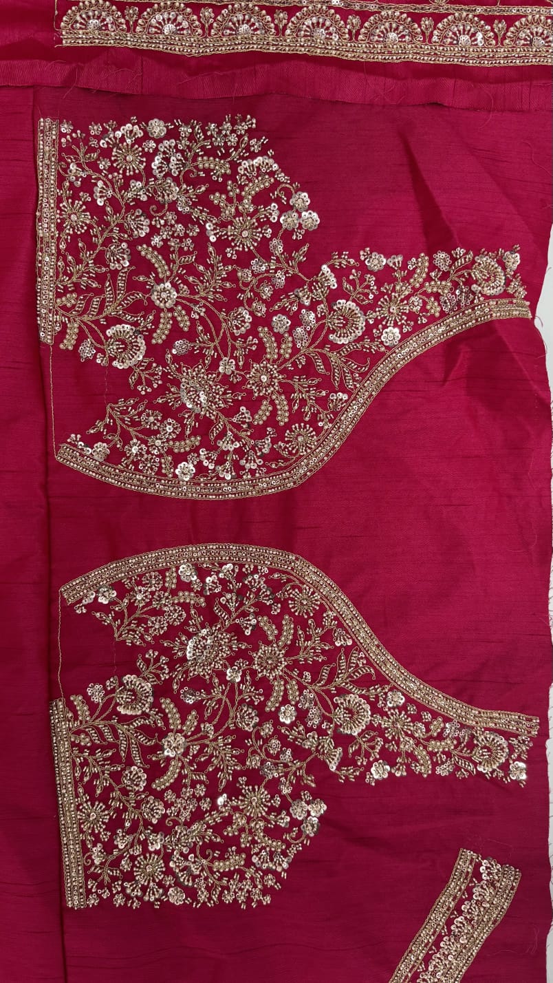 Rani Pure Soft Gadhwal Silk Heavy Embroidery Work Bridal Lehenga Choli