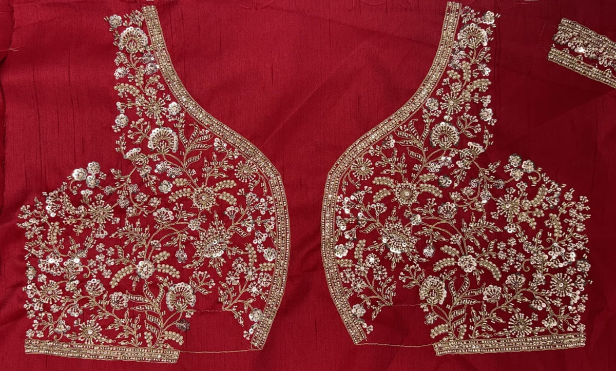 Red Pure Soft Gadhwal Silk Heavy Embroidery Work Bridal Lehenga Choli