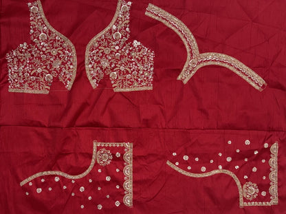 Red Pure Soft Gadhwal Silk Heavy Embroidery Work Bridal Lehenga Choli