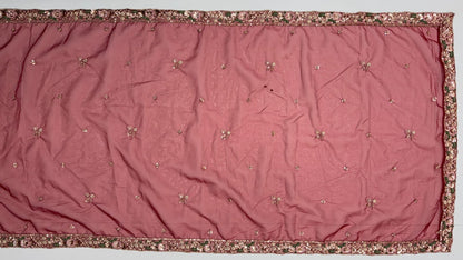 Maroon Pure Soft Satin Silk Heavy Beads Motif Zari Embroidery Sequins Work Bridal Lehenga Choli