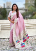 Lavender Pastel Zari Woven Peacock Lotus Paithani Silk Saree Paithani Saree Anant Tex Exports Pvt.Ltd..