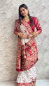 White Maroon Pure Soft Silk Panter Patola Embroiderd Panter Patola Saree 