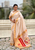 Cream Zari Woven Mahalaxmi God Paithani Silk Saree Paithani Saree Anant Tex Exports Pvt.Ltd..