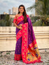 Purple with Pink Soft Silk Lotus Paithani Saree Paithani Saree Anant Tex Exports Pvt.Ltd..