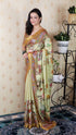 Yellow Soft Tussar Silk Pattachitra Traditional Printed Zari Tussar Saree Tussar Saree Anant Tex Exports Pvt.Ltd..