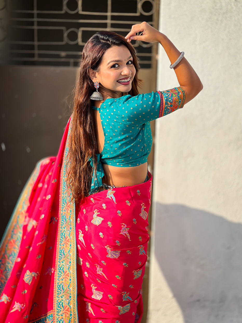 Pink Pure Viscose Silk Position Printed Traditional Saree Soft Silk Saree Anant Tex Exports Pvt.Ltd..